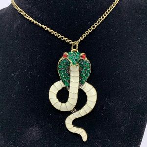 Rhinestone Cobra Snake Necklace Chain